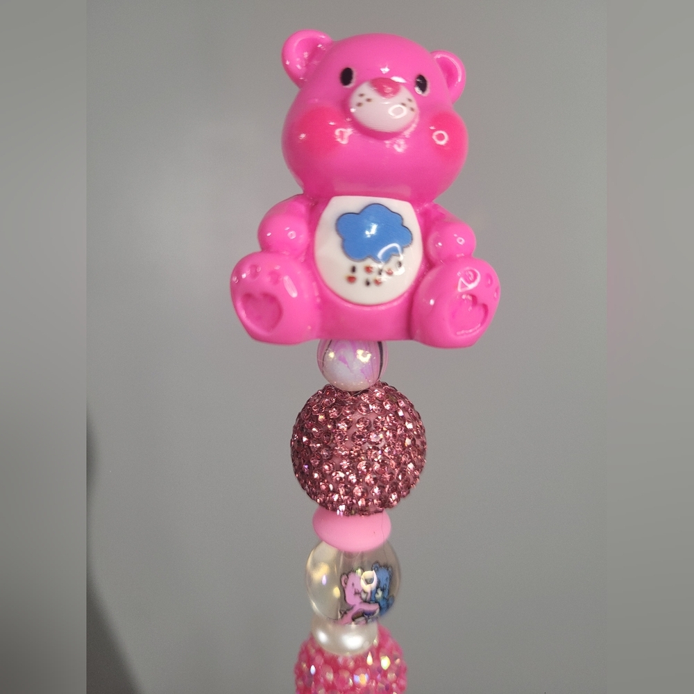 Grumpy Bear Pencil Case from The Care Bears, Pink. Handmade.